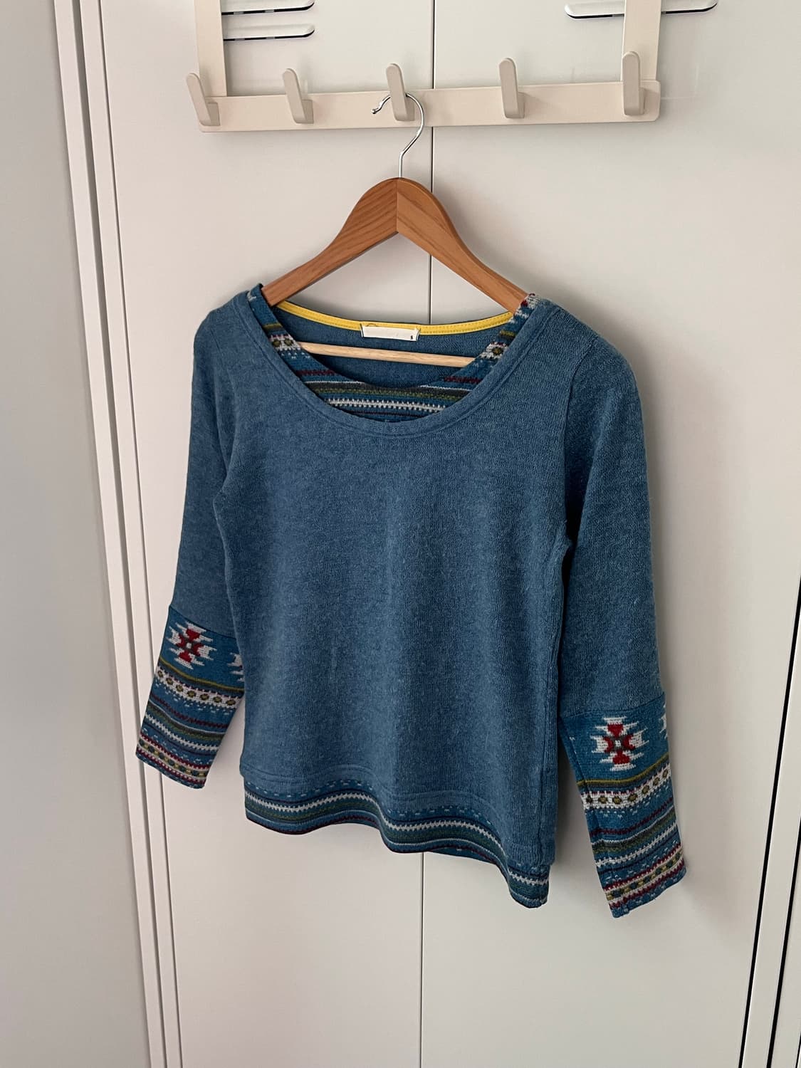 Vintage 하구미 패턴 레이어드 롱 슬리브 상품이미지4