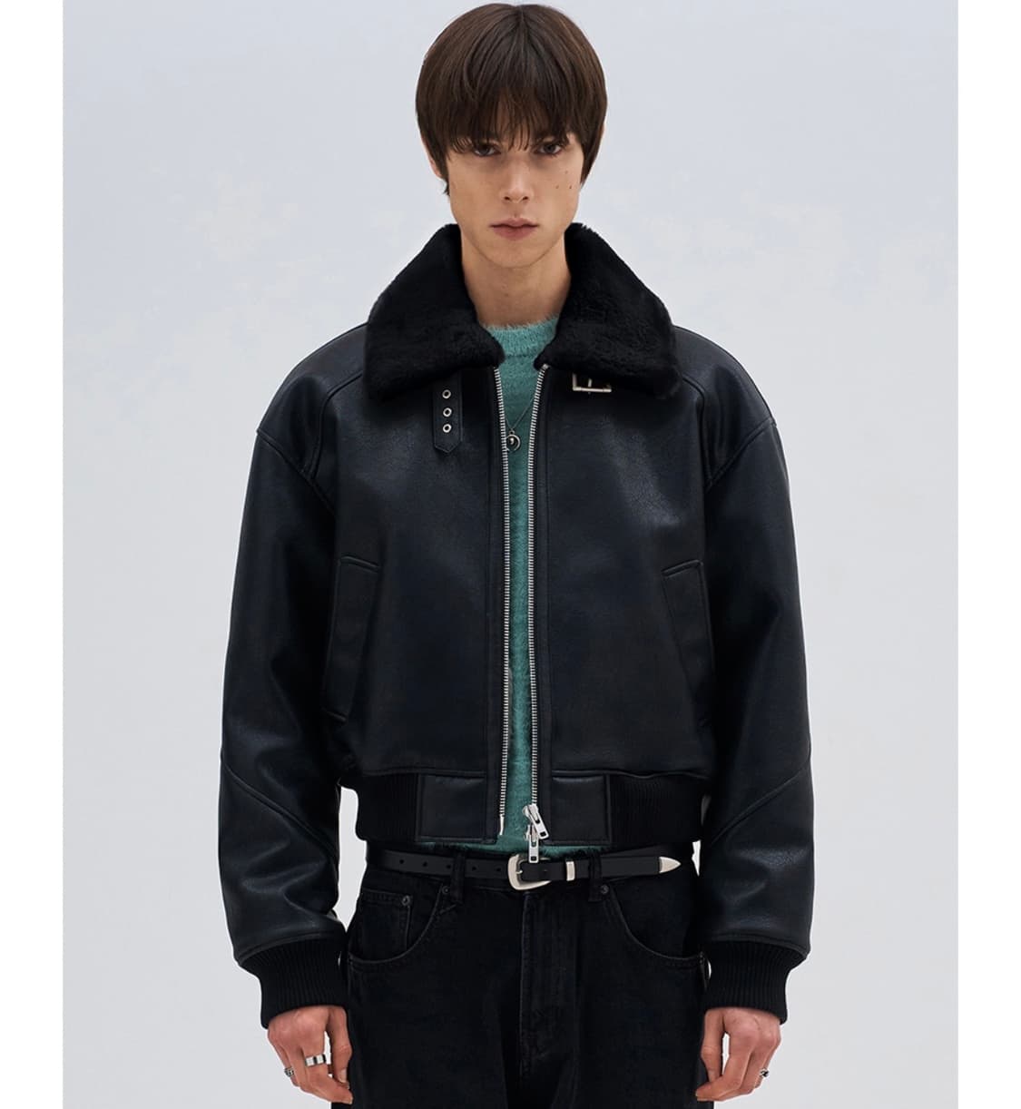 [XL] 도프제이슨 크리즈 빈티지 무톤 봄버 블랙 상품이미지1