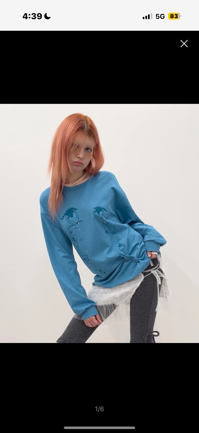 타입서비스 Cry Eyes Ruched Top [Blue] 상품이미지1