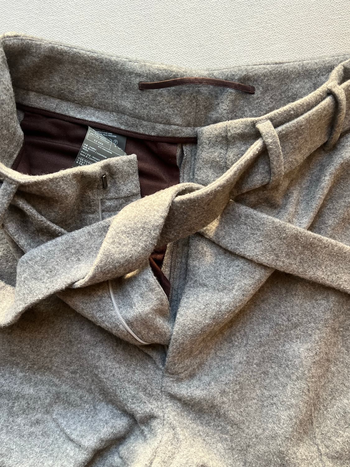 에르메네질도 제냐 21 F/W 쿠튀르라인 캐시미어 벨티드 팬츠 상품이미지2