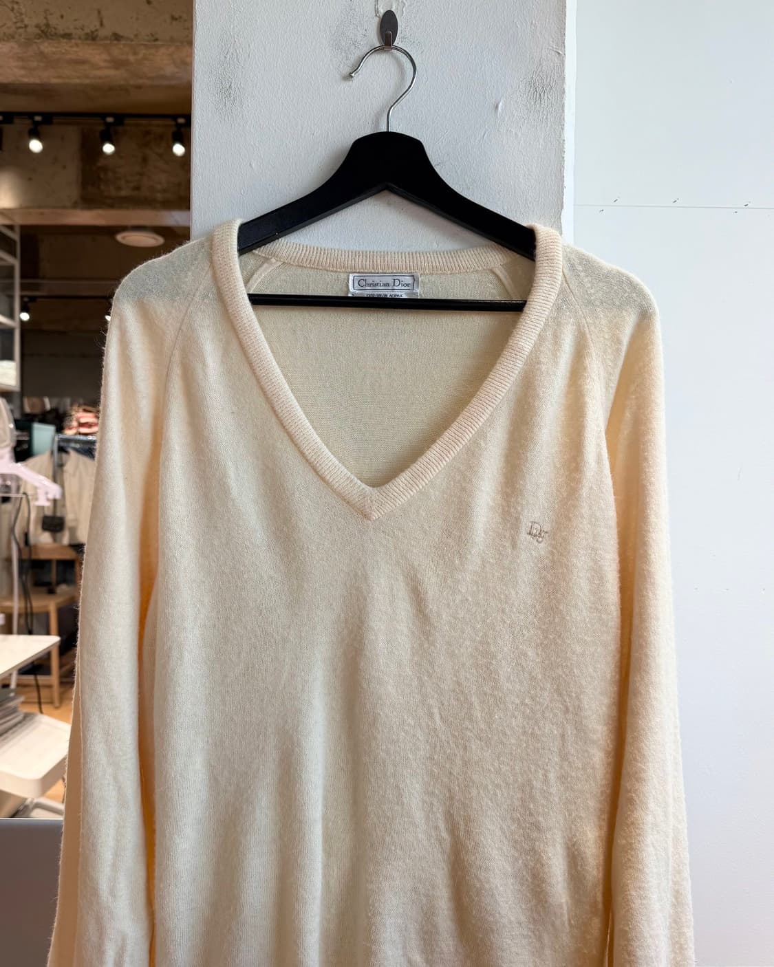 크리스찬 디올 아이보리 울 브이넥 니트  상품이미지3