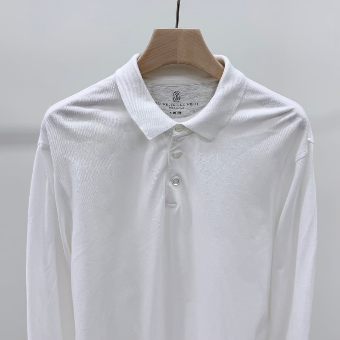 [A+급/2XL] 브루넬로 쿠치넬리 긴팔 폴로 카라티 화이트 상품이미지2