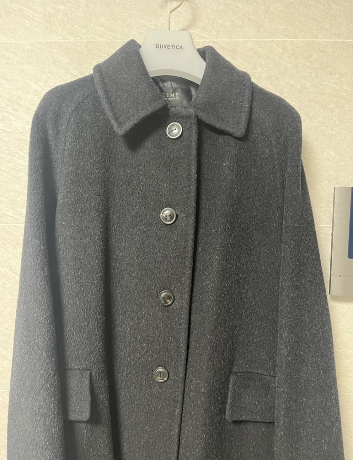 타임 TIME 울 블랙코트 상품이미지4