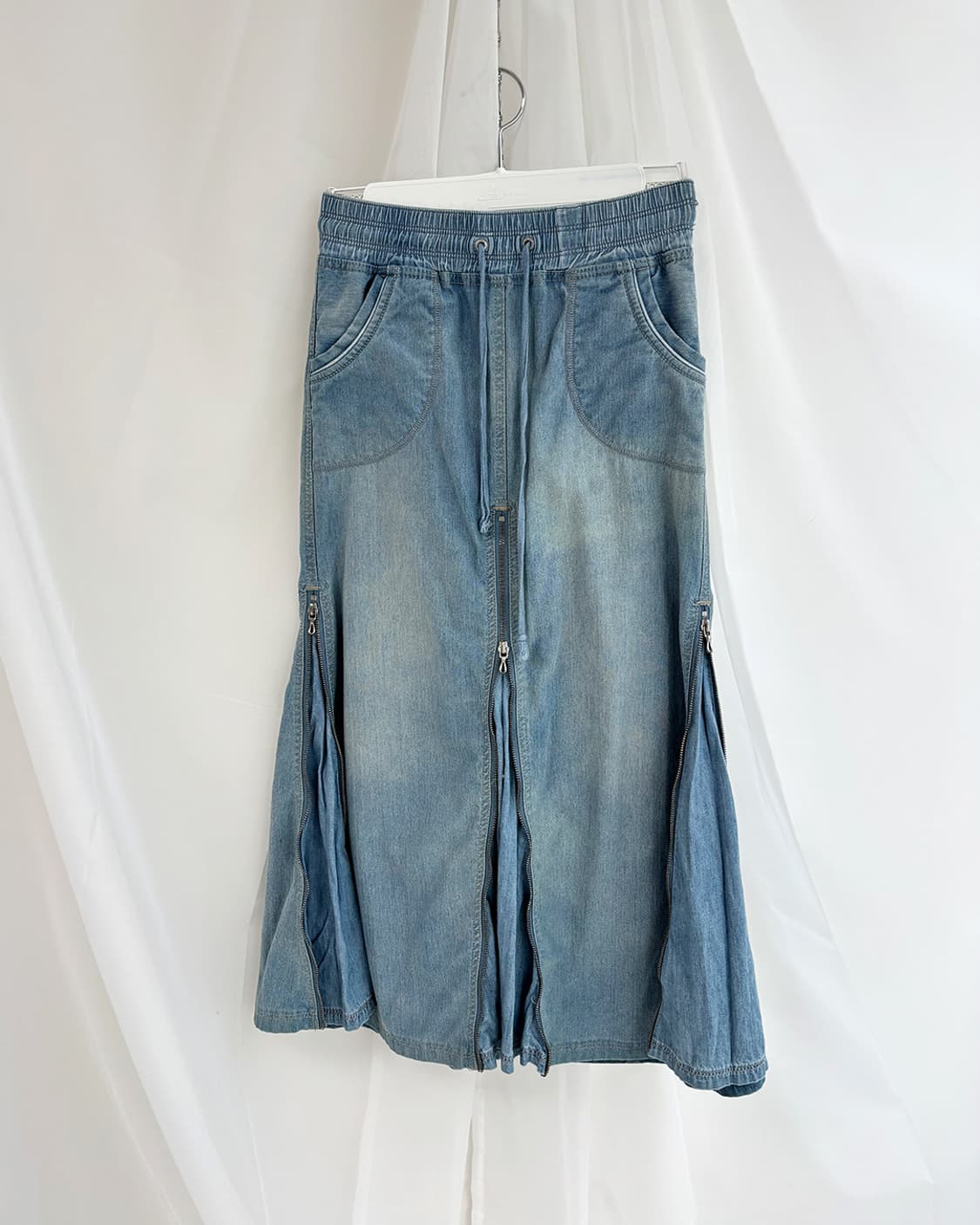 g.o.a vintage denim zipper long skirt 상품이미지1