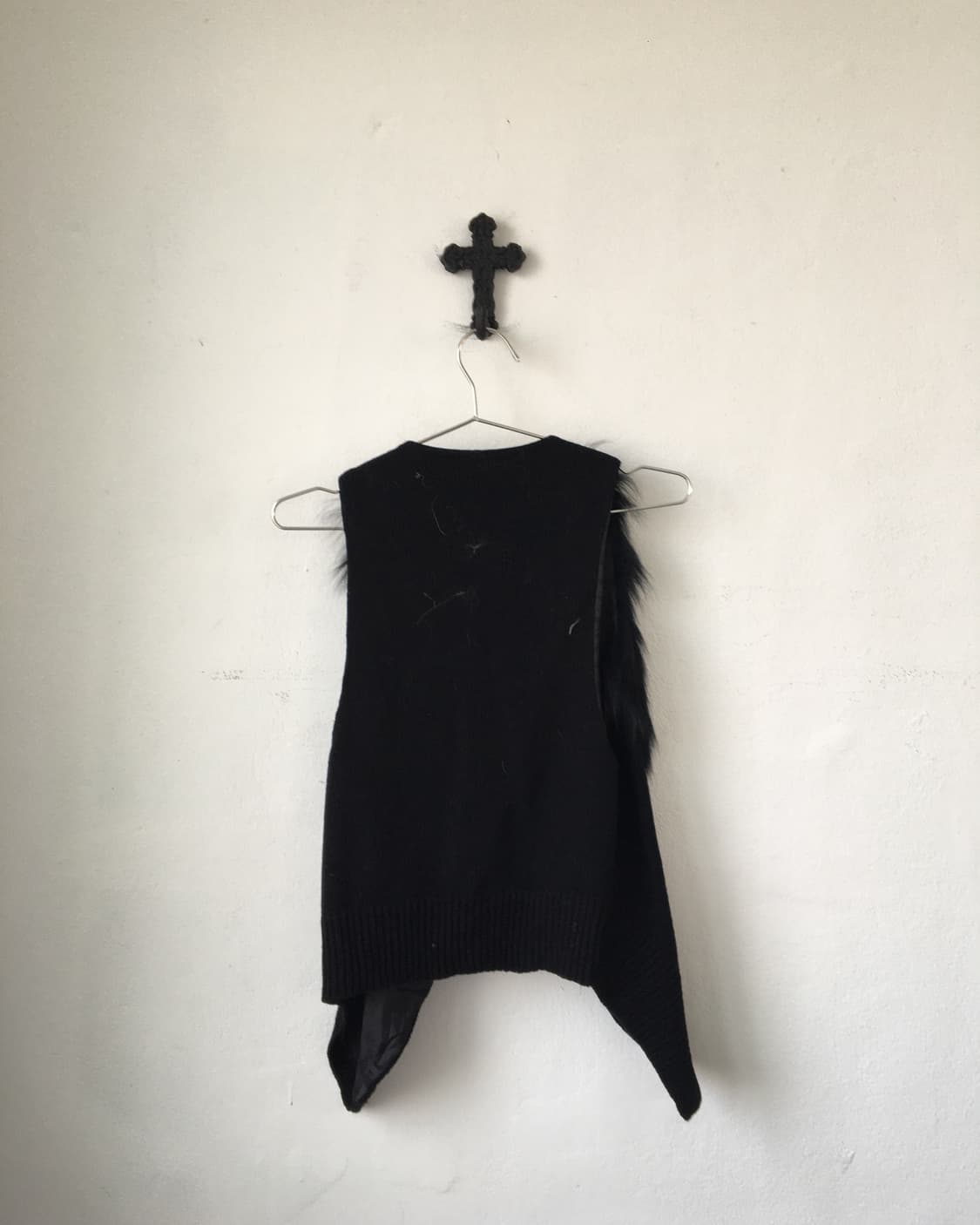 Fur layered knit vest 상품이미지4