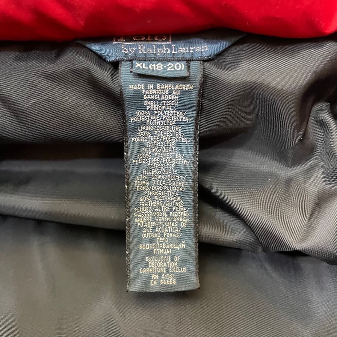 폴로 랄프로렌 레드 푸퍼 다운 후드 패딩 점퍼 XL 상품이미지9