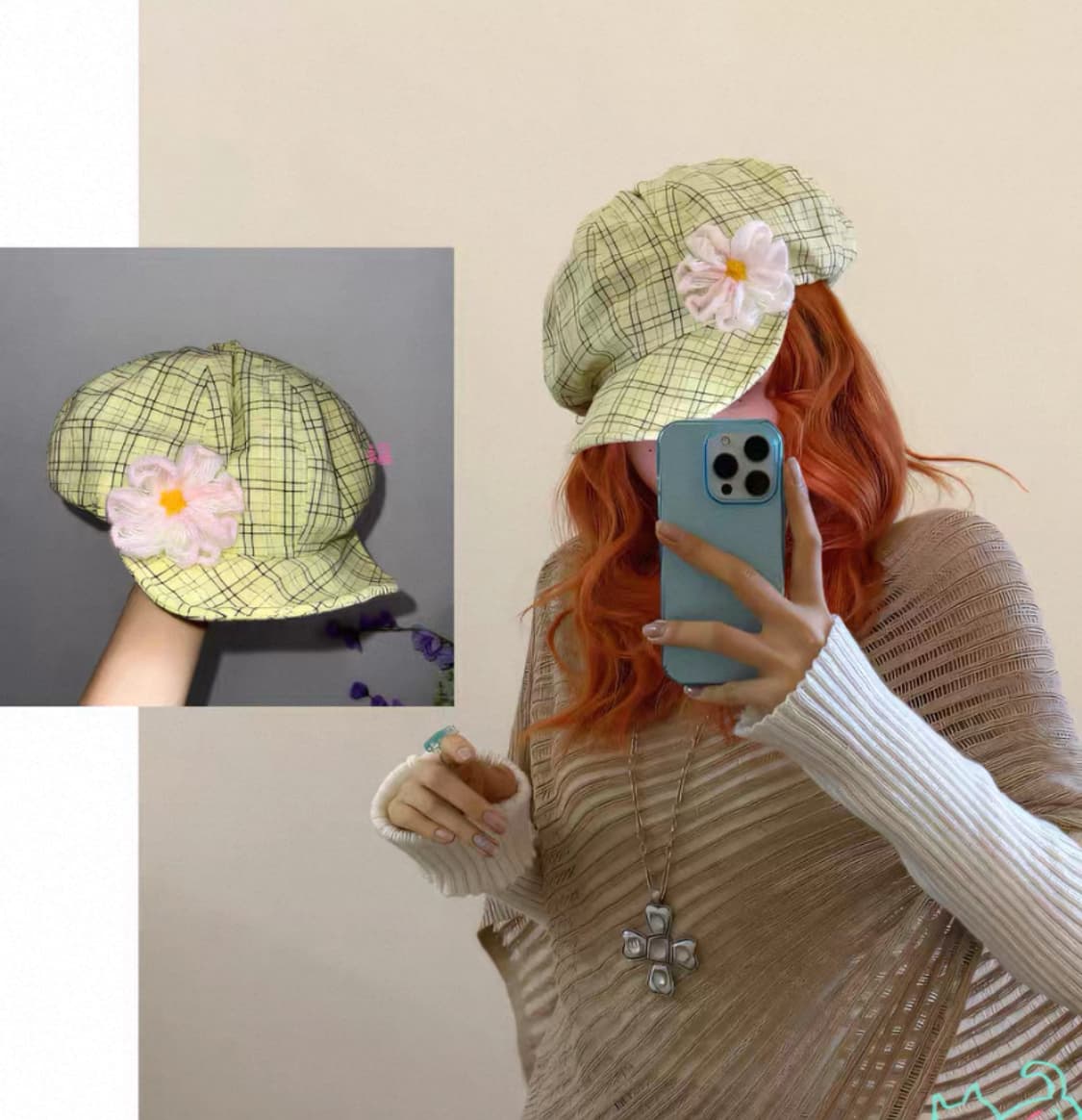 일본빈티지 베레모 뉴스보이캡 헌팅캡 모리걸 아오이유우 카모메산장 지구네 상품이미지1