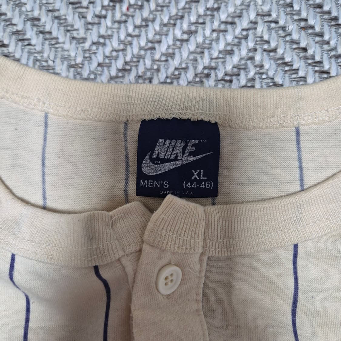 80s Nike 베이스볼 5부 헨리넥 싱글스티치 티셔츠 (XL) 상품이미지2