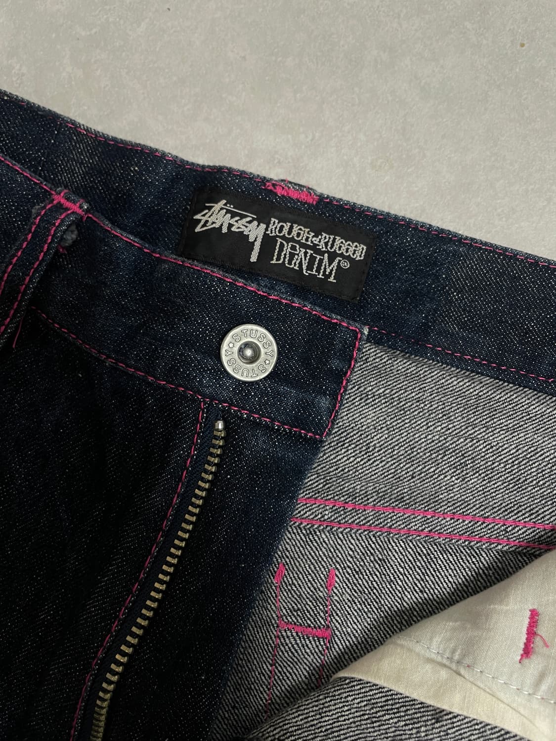 [30 size] stussy 스투시 데님 반바지 pink 로고 상품이미지3