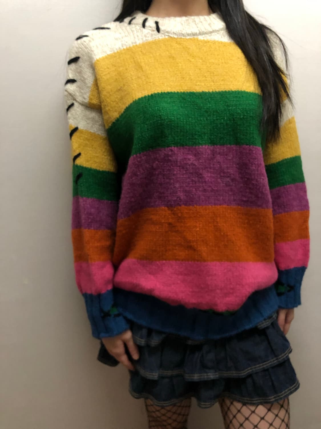 빈티지 비비드 컬러 스프라이트 니트 상품이미지5