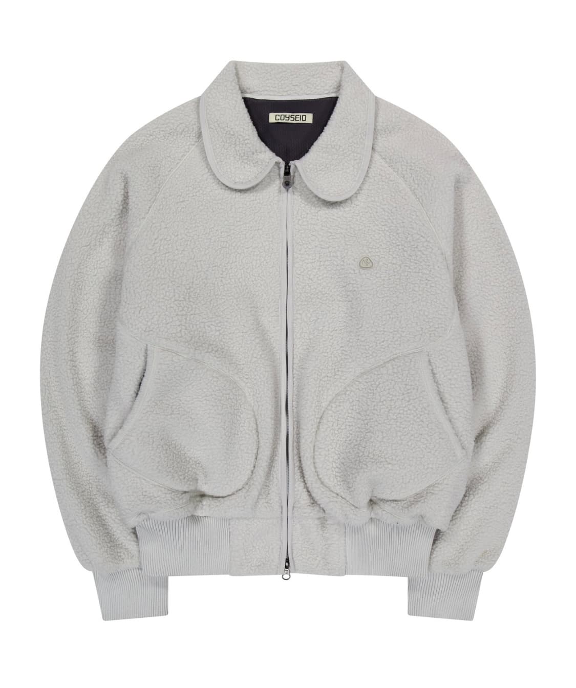 ROUND COLLAR FLEECE JACKET LIGHT GREY 상품이미지1