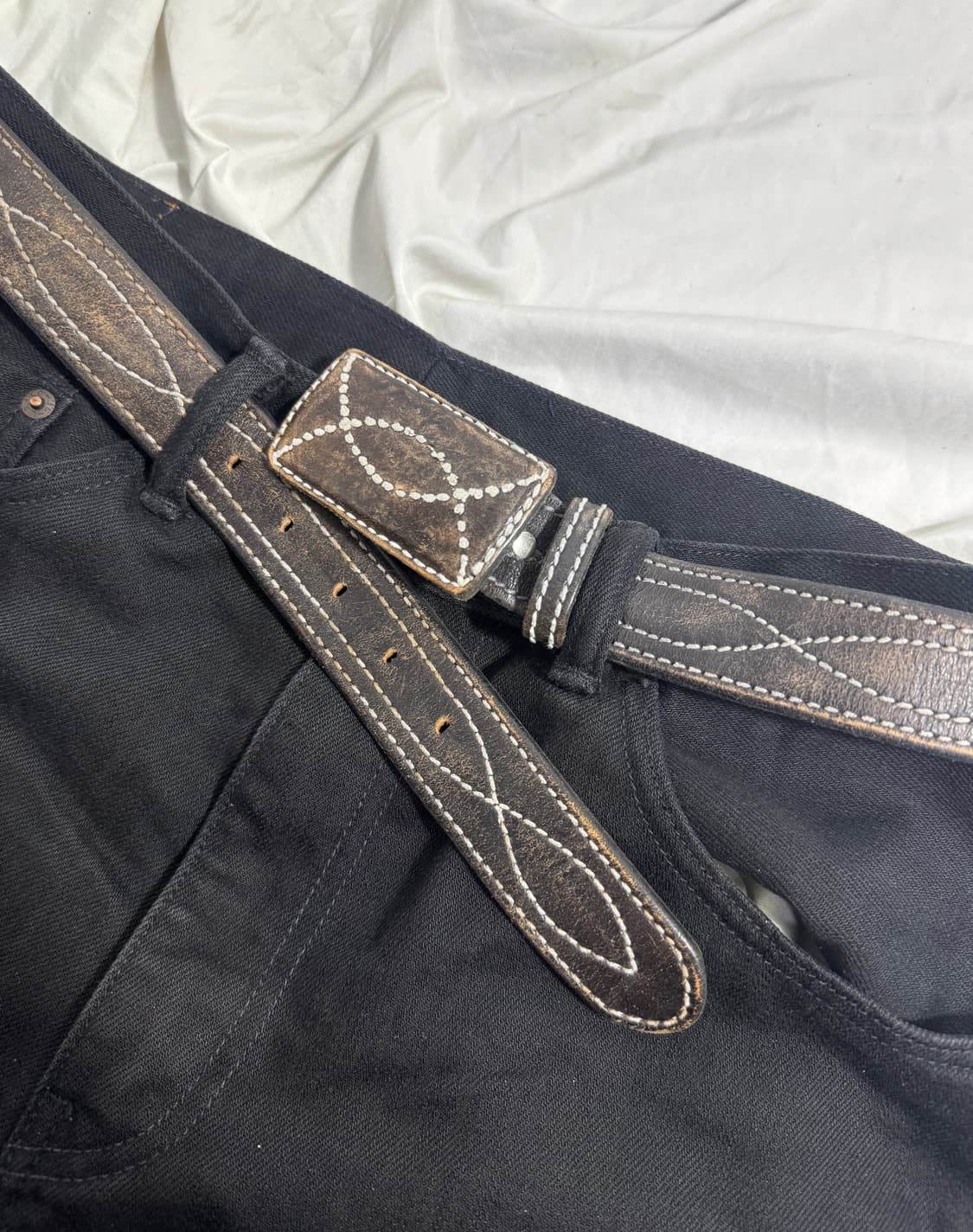 리바이스 핸드 피니시드 레더 벨트 웨스턴 상품이미지3