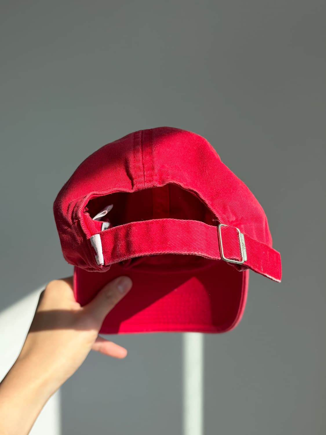 90s 올드 아디다스 빈티지 레드 워싱 볼캡  상품이미지5