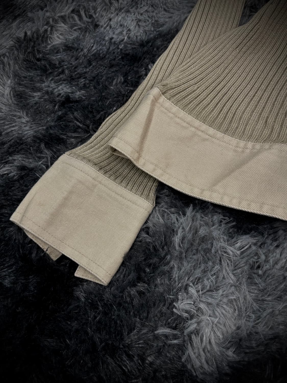 베이지 골지 포켓 드라이버스 니트카라집업 상품이미지8