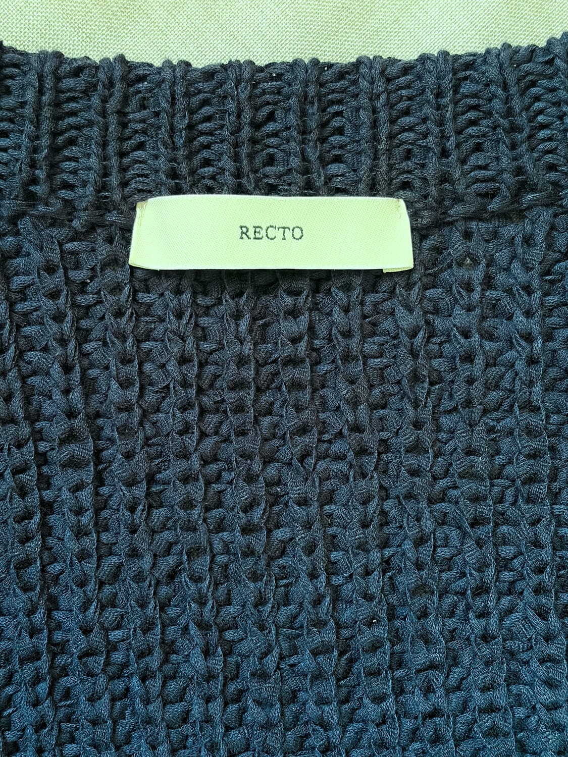 렉토 코튼 리본 타이즈 니티드 가디건 네이비 상품이미지7