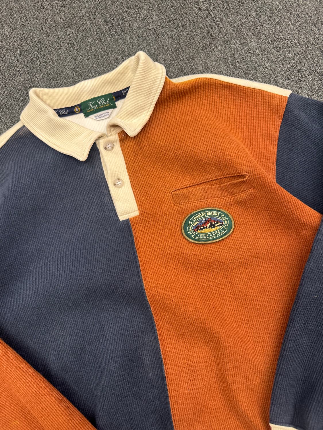 L)Japanese vintage 배색 카라 맨투맨 상품이미지2