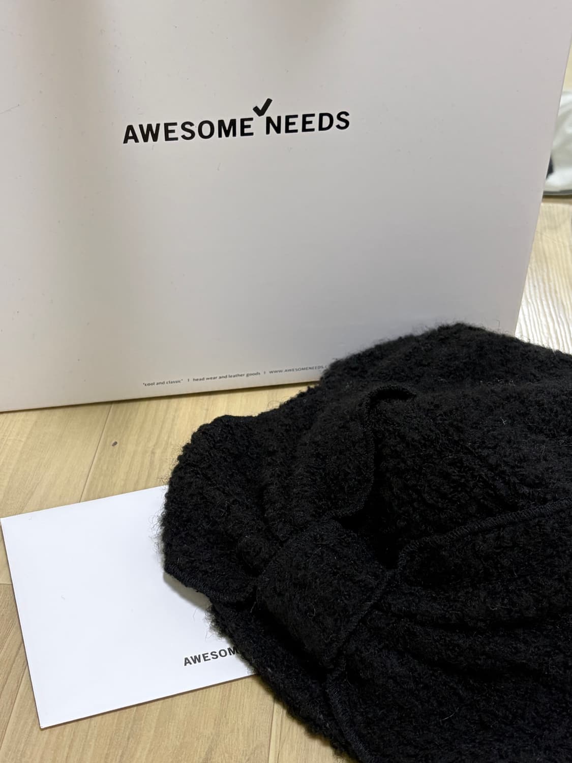 어썸니즈 BELLBOY CAP_RIBBON_WOOL BLACK 상품이미지2