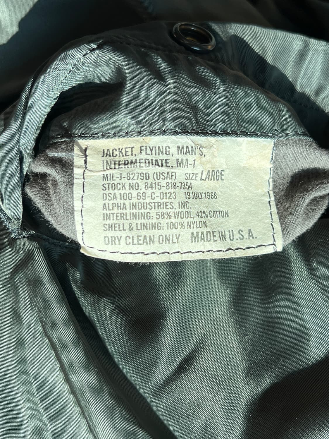 알파 1968 정밀복각 ma-1 상품이미지3