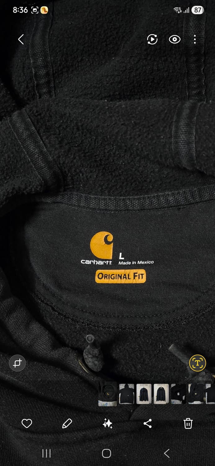 칼하트 블랙 후드티 L Original Fit 상품이미지3