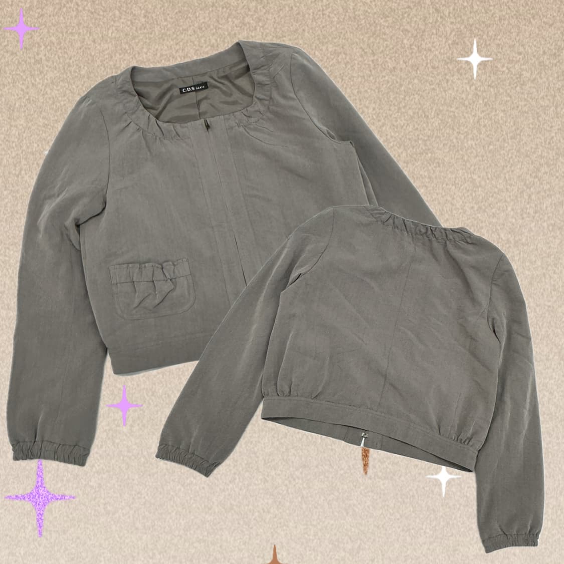 C.D.S 러블리 베이직 그런지 히피 에스닉 정장 자켓 크롭 상품이미지1