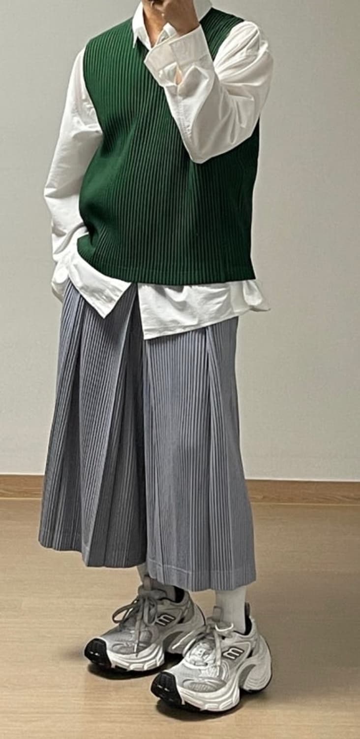 옴므플리세 하카마 숏 (몰그레이 3)  상품이미지3