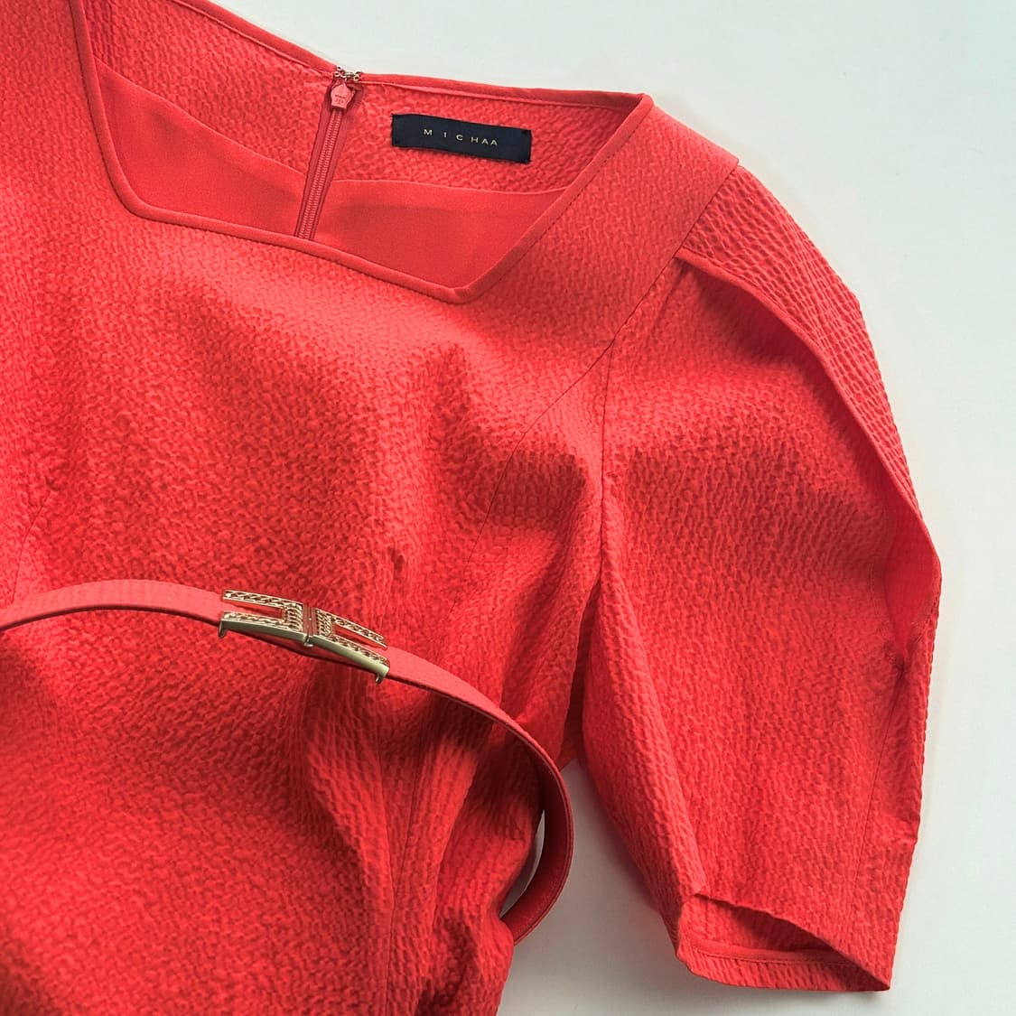 미샤 스퀘어 넥 퍼프 슬리브 원피스 상품이미지4