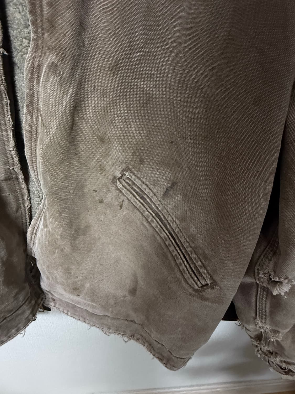 칼하트 모카색 해비아우터 데님후드집업 판매  상품이미지5