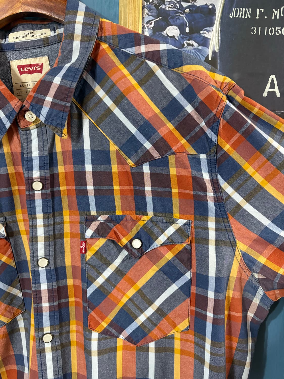 00‘s Levis Madras check western shirt.  상품이미지3
