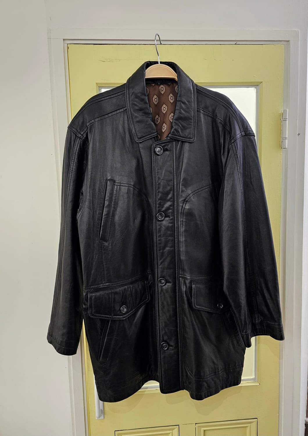 Italy 블랙 램스킨 자켓 상품이미지3