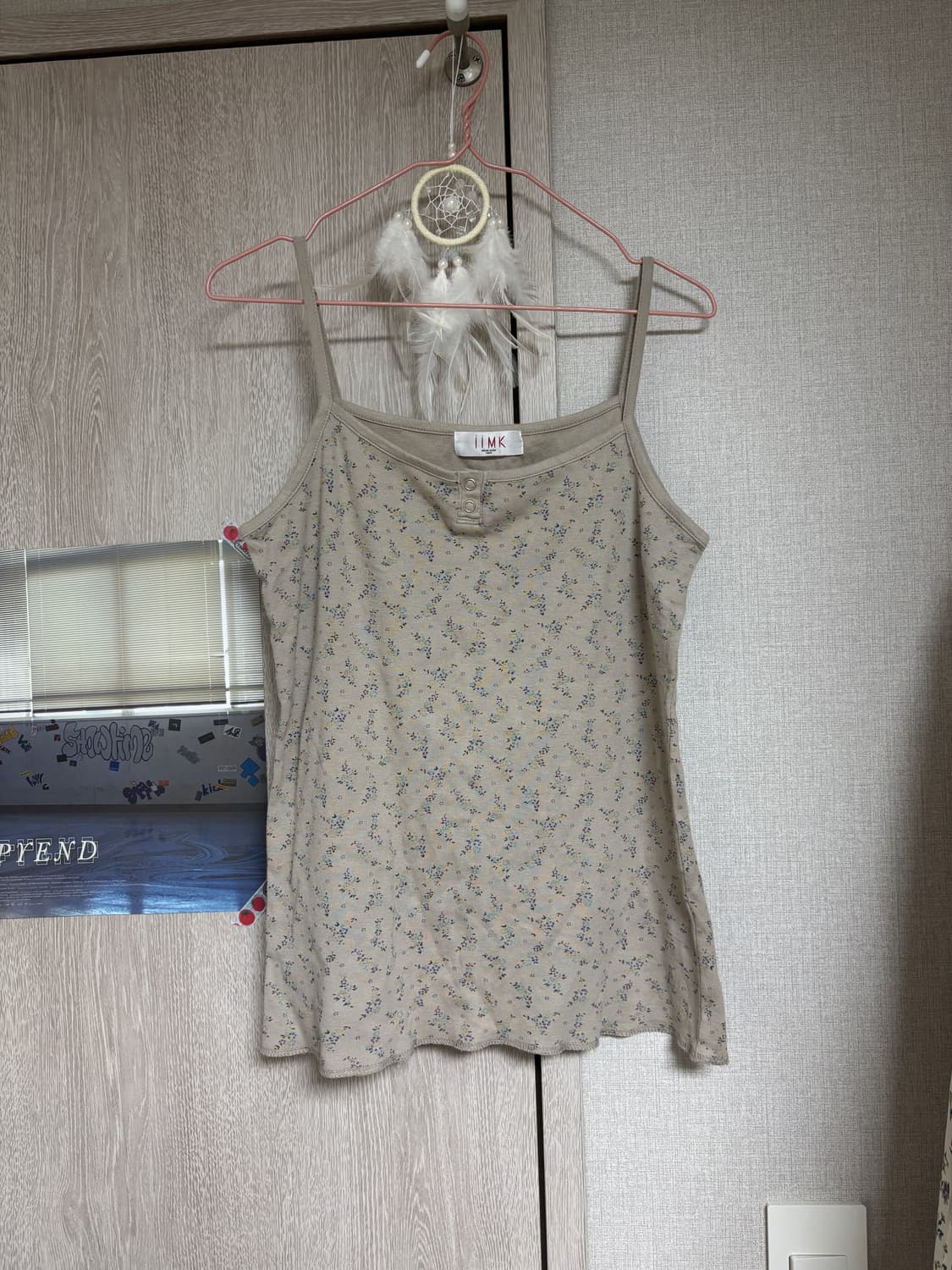 카라하나 빈티지 모리걸 iiMK 밀크티 잔꽃 슬리브리스 나시 상품이미지1