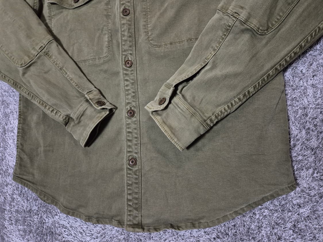 ZARA 자라 남성 밀리터리 워시드 셔츠 XL 상품이미지3