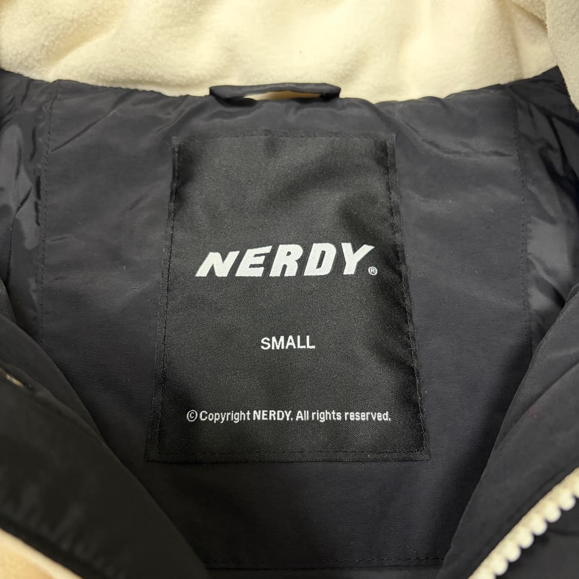 널디 플리스 블록 패디드 패딩 실측M 상품이미지3