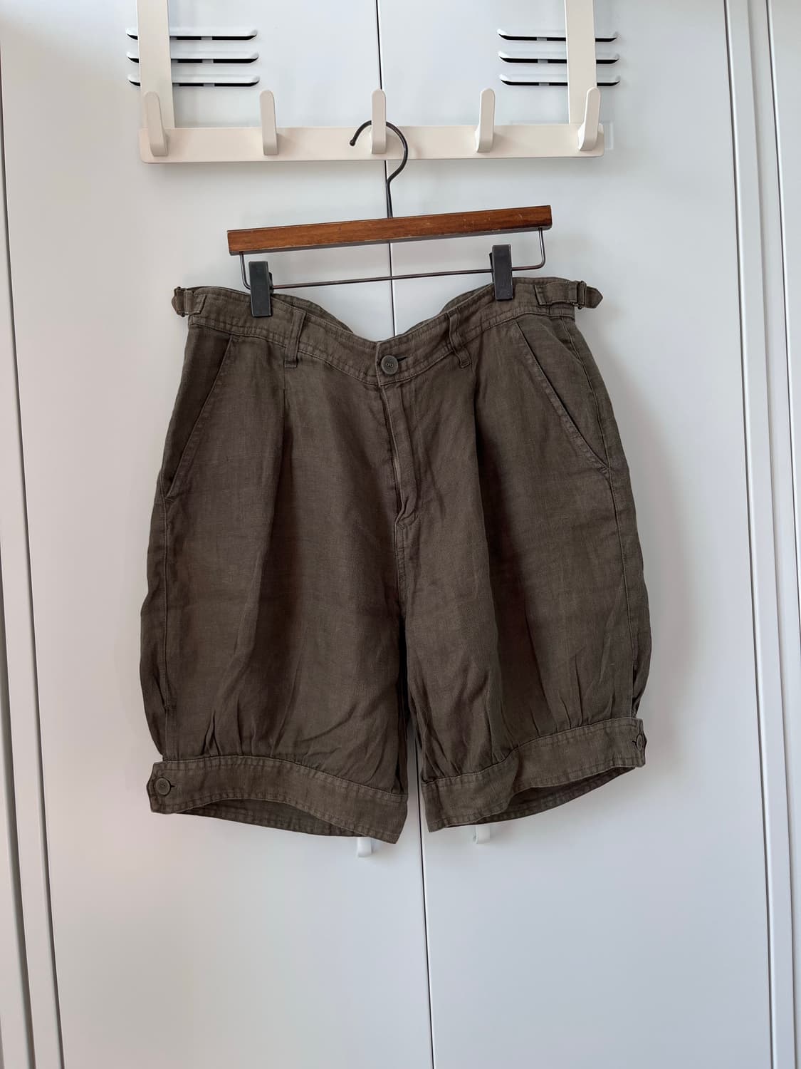 Lowrys farm 카키 호박 벌룬 5부 린넨 팬츠 상품이미지4