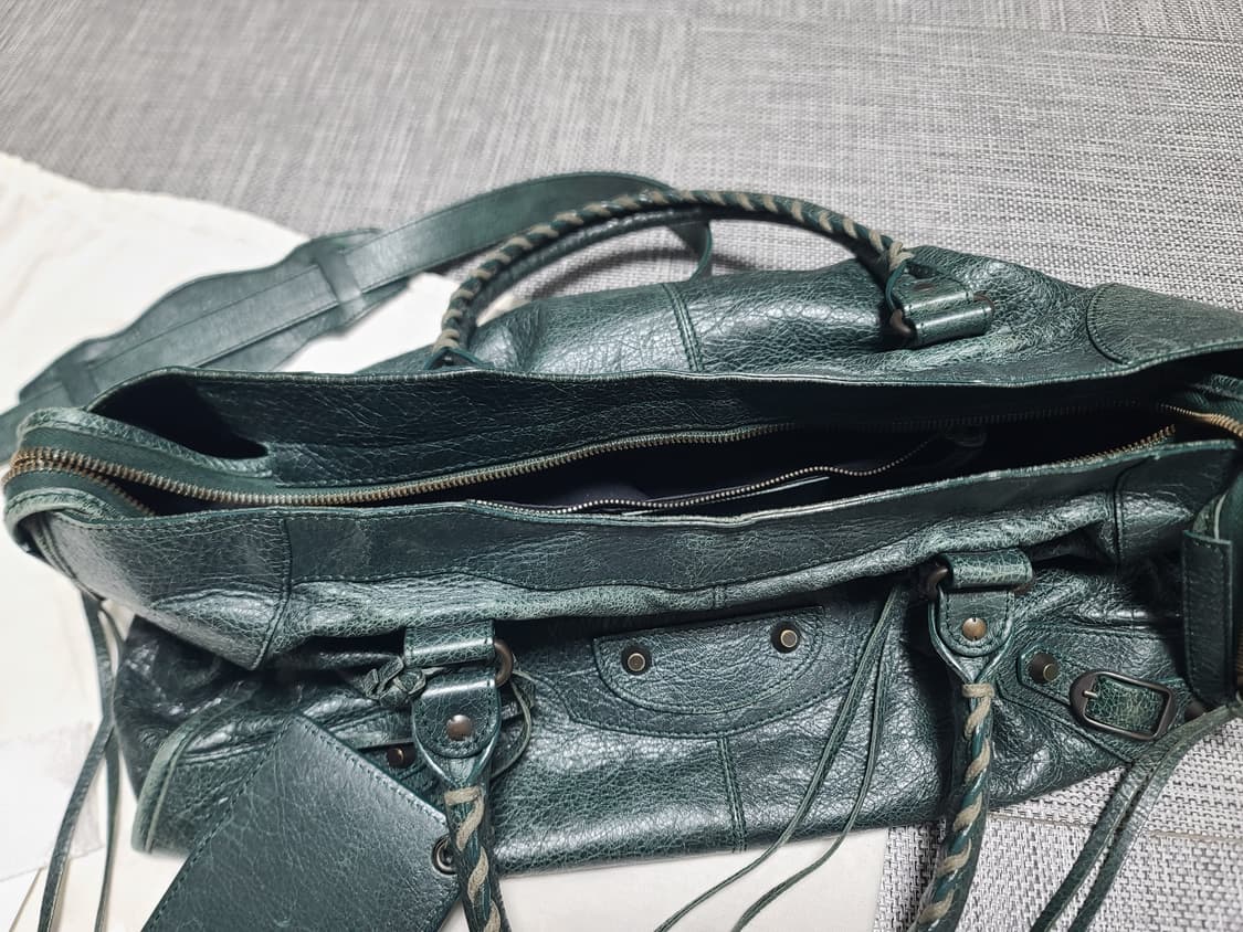 발렌시아가 모터백 시티백 미디움 다크그린 진녹색 숄더백 토트백 상품이미지8