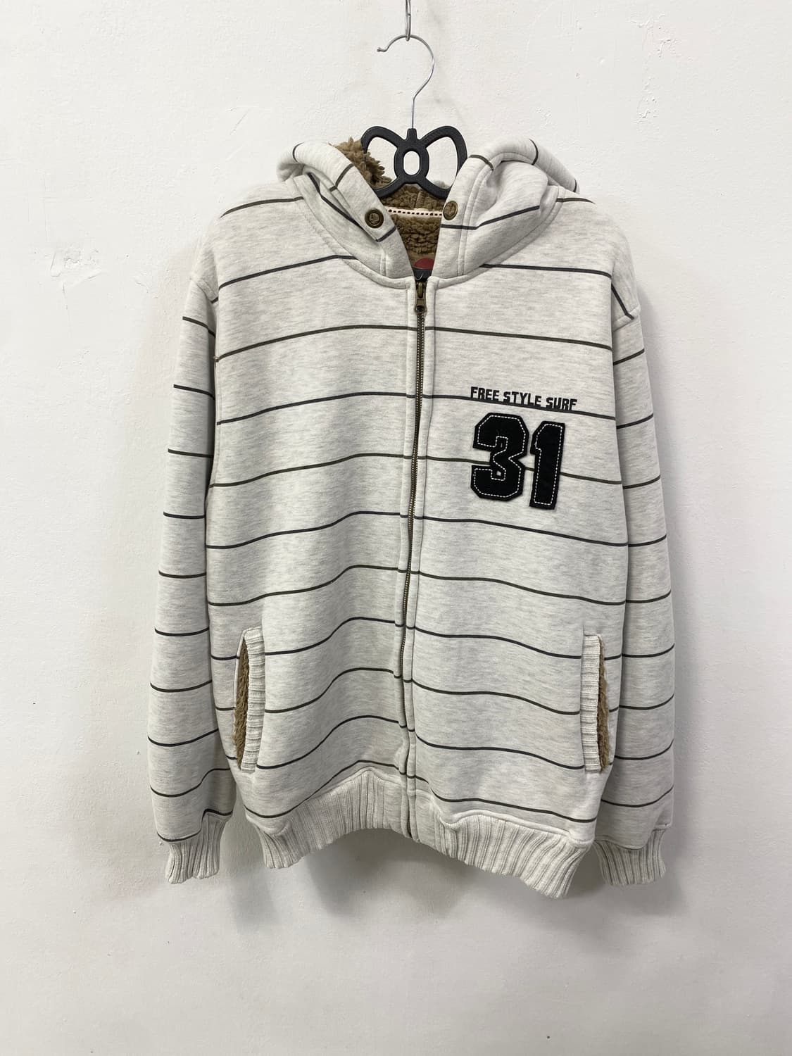 [CRU] y2k 스트라이프 폭닥 후드집업 상품이미지5