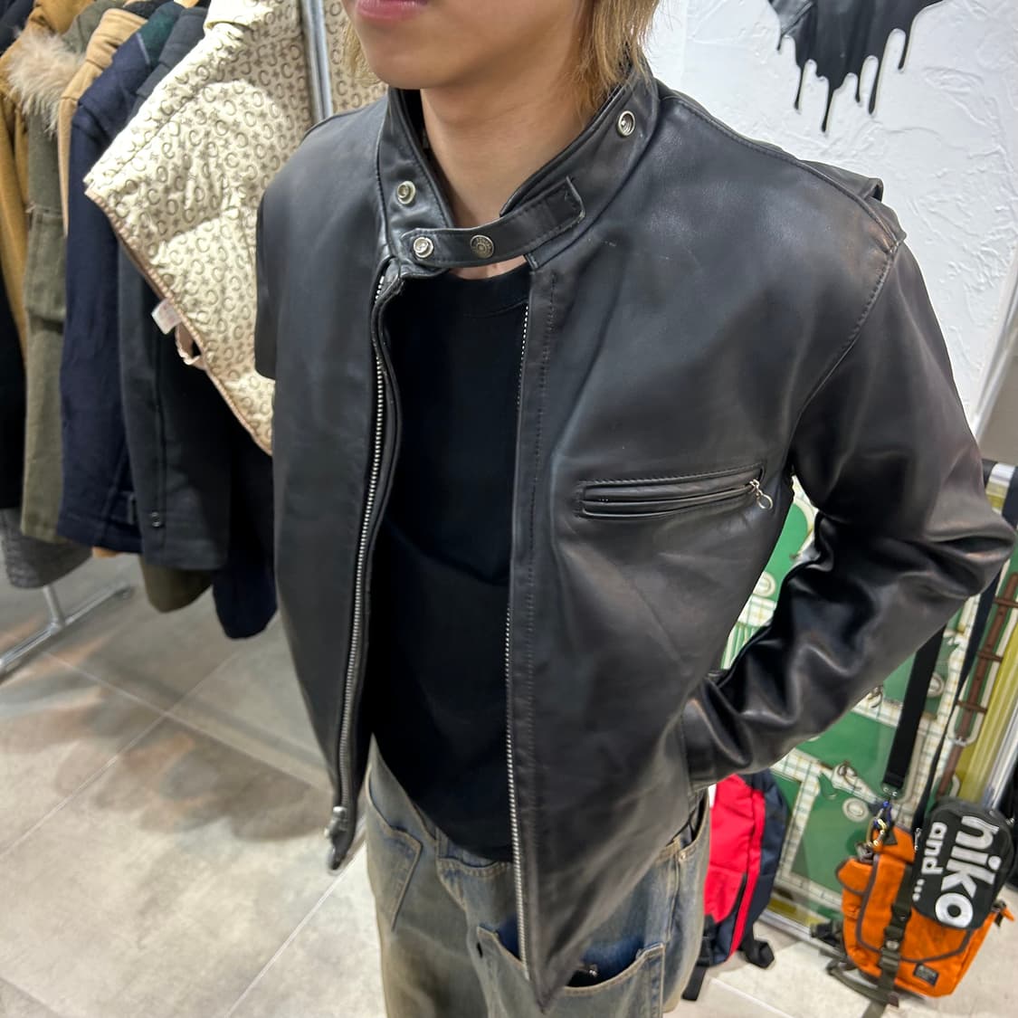 쇼트 schott 가죽 레더 바이커 641자켓 상품이미지3