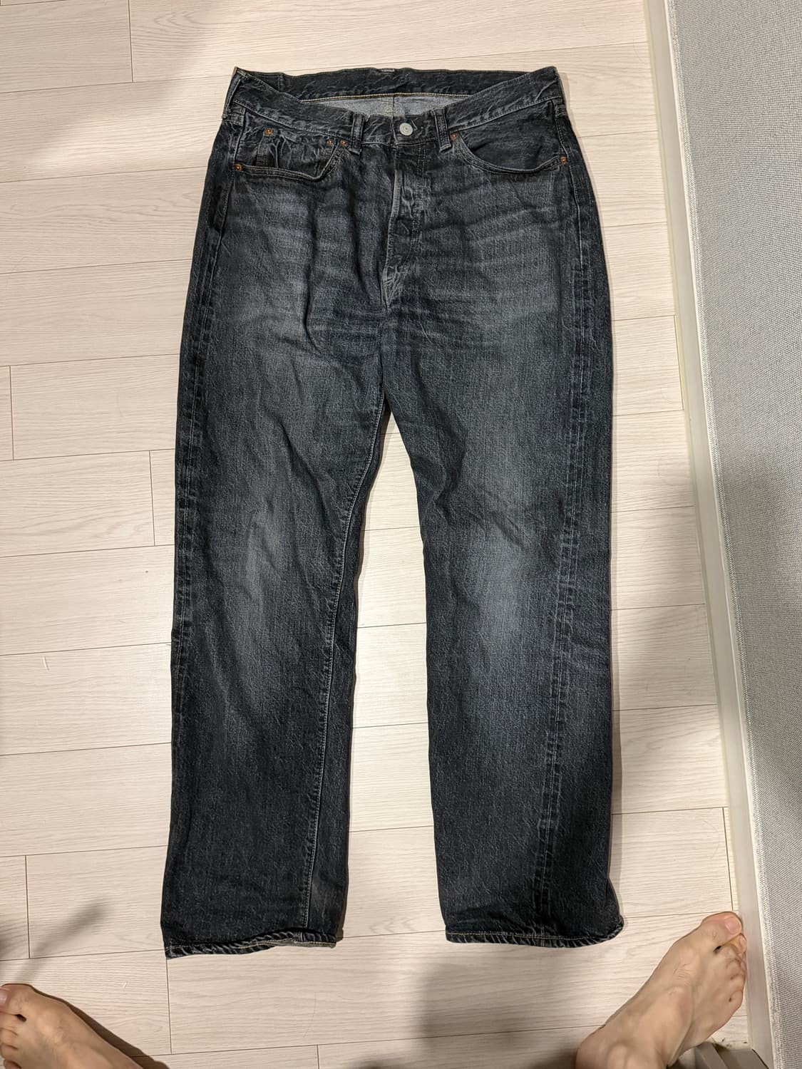 웨어하우스 1101 used wash 블랙진 34x32 상품이미지2