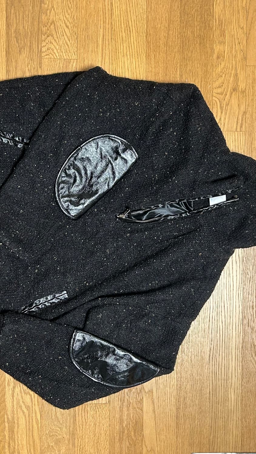 김미더영 G_FOIL LEATHER KNIT FULL_OVER/BLACK 상품이미지6