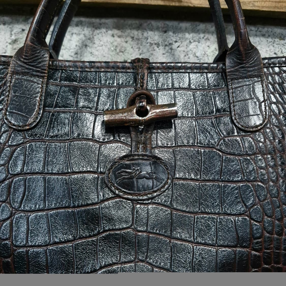 롱샴 로조 크로커다일 패턴 토트백 상품이미지3