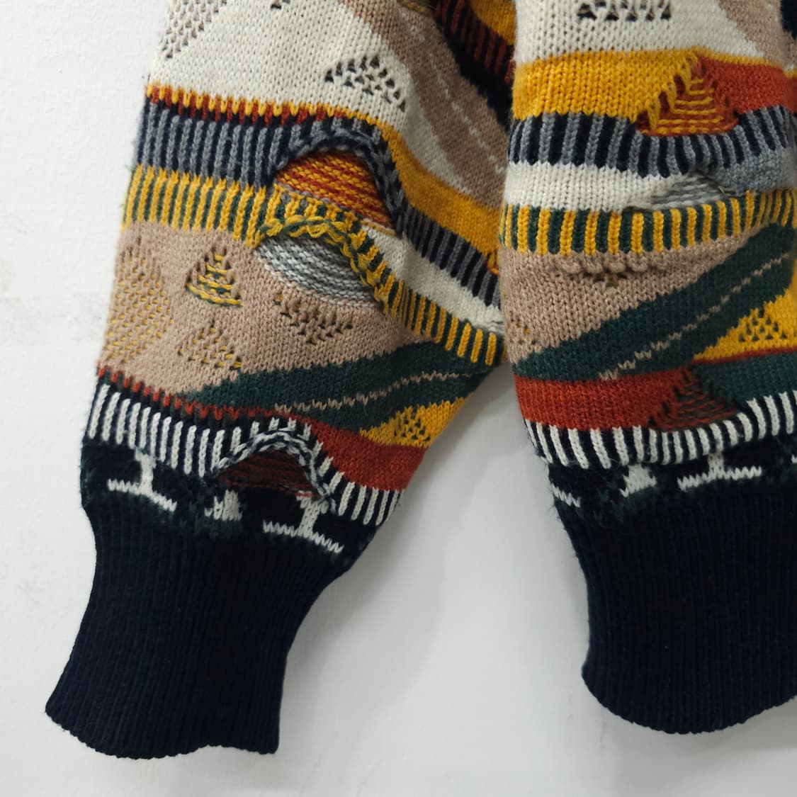 울혼방 멀티컬러 웨이브 빈티지 니트 상품이미지4