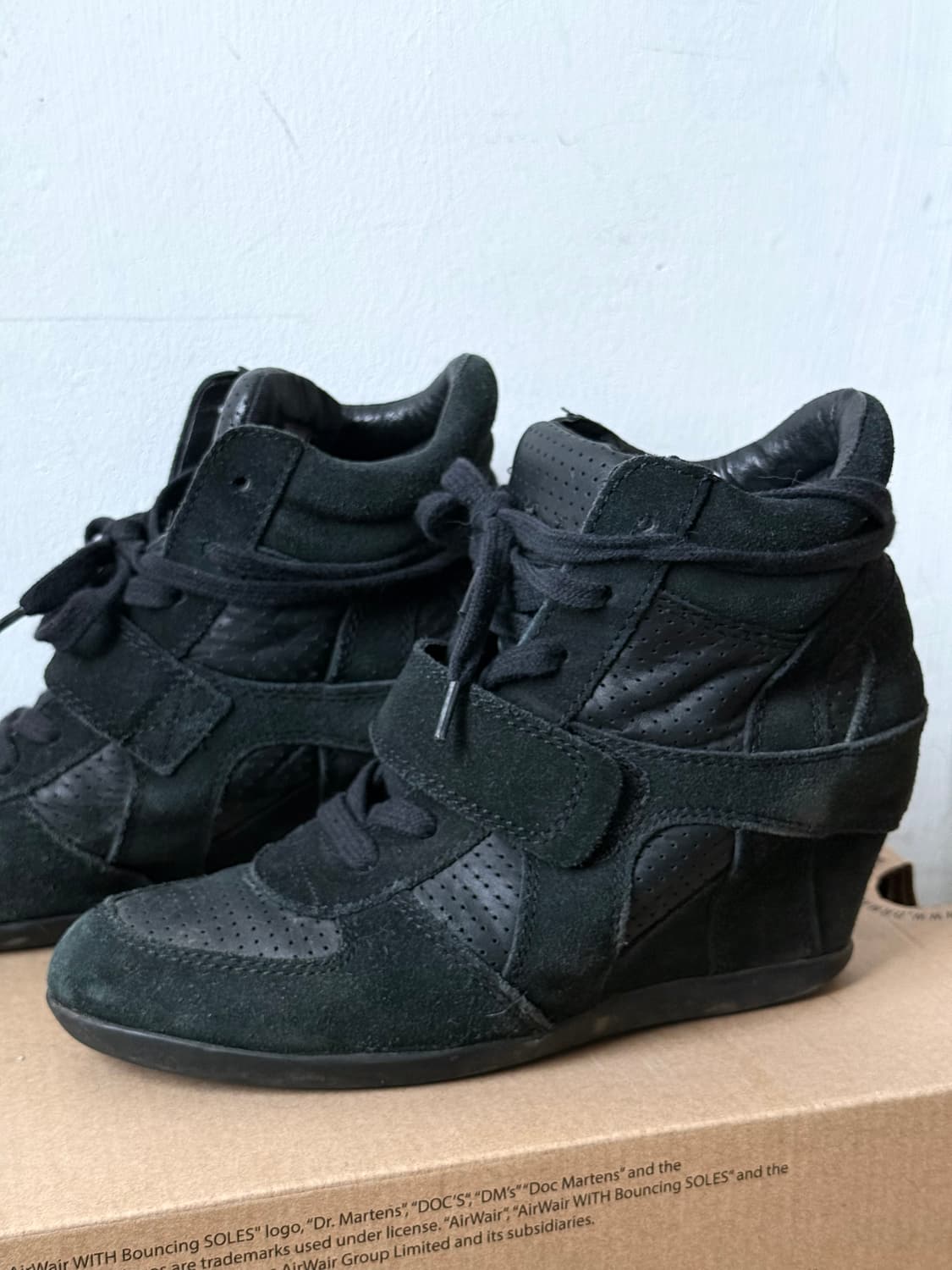 아쉬 보위 웨지힐 스니커즈 올블랙 37 상품이미지2