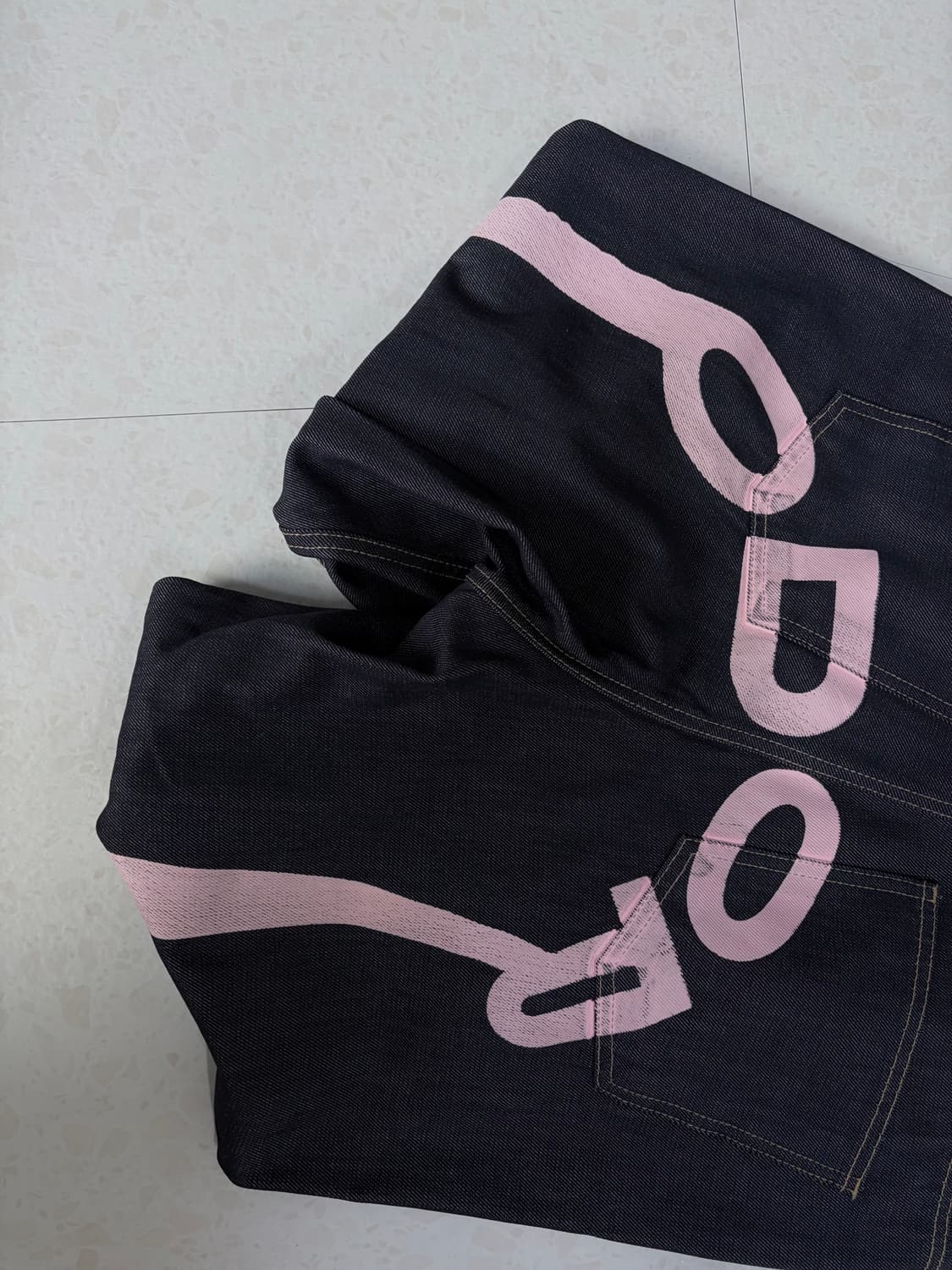 Logo drop denim in pink 상품이미지3