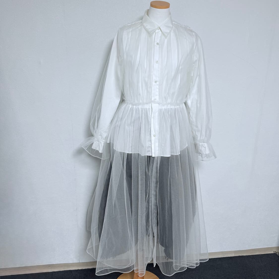 20ss 느와케이니노미야 꼼데가르송 튤 레이어드 셔츠 s 상품이미지2