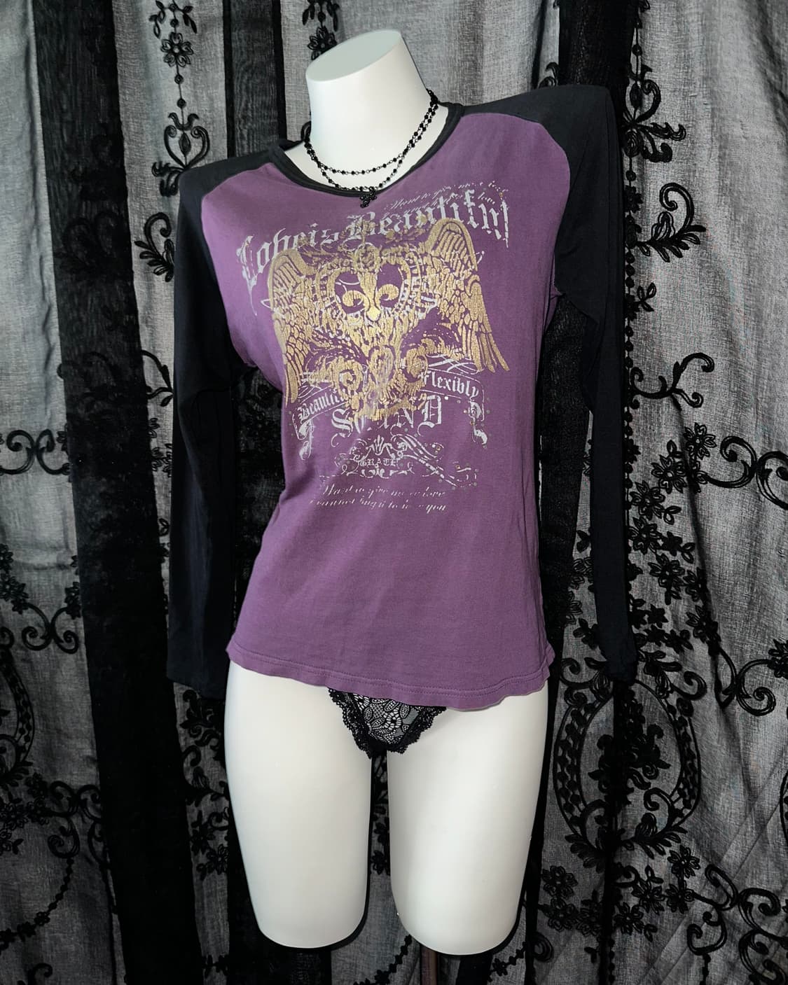 Punk printed purple long sleeve 상품이미지3