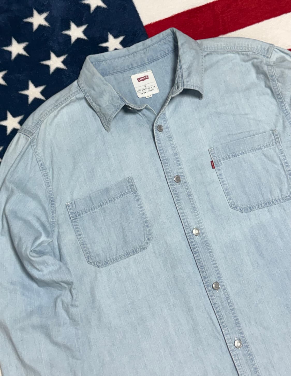 리바이스 연청 투포켓 데님셔츠 Levis denim shirt 빈티지 상품이미지5