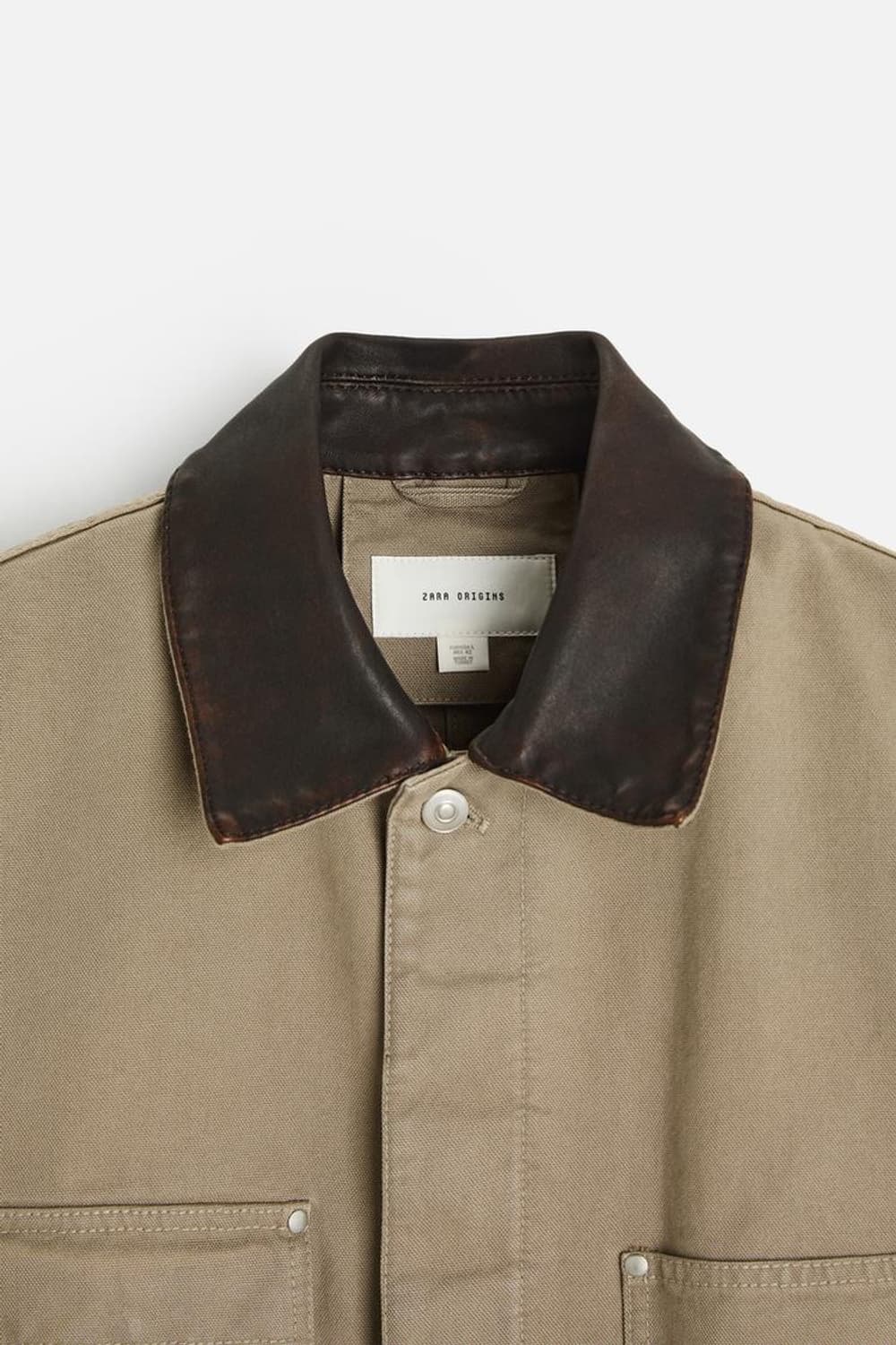 자라 오리진 워시드 캔버스 자켓 토프 그레이 상품이미지1