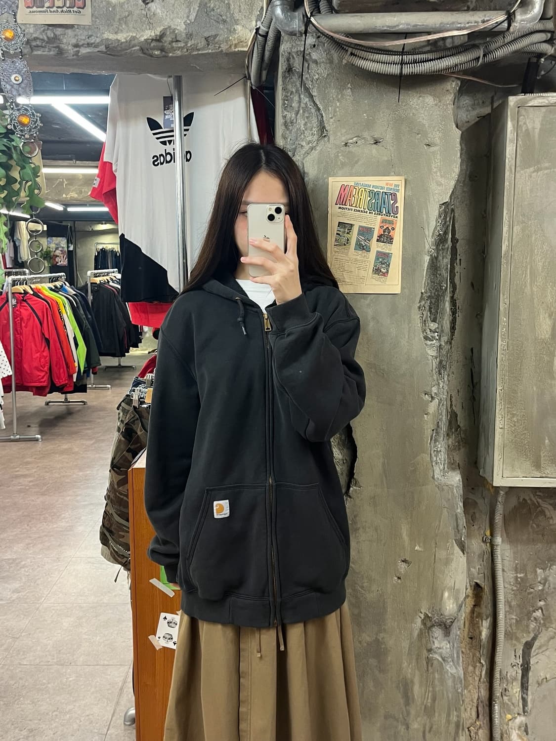 칼하트 후드집업 블랙 M #csz1461 상품이미지2