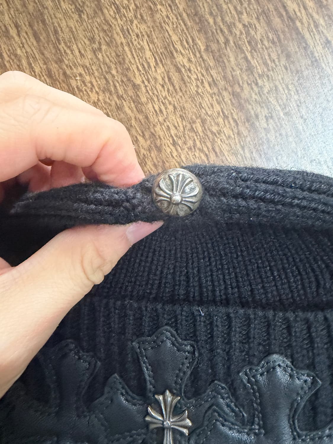 크롬하츠 캐시미어 크로스 패치 비니 상품이미지3