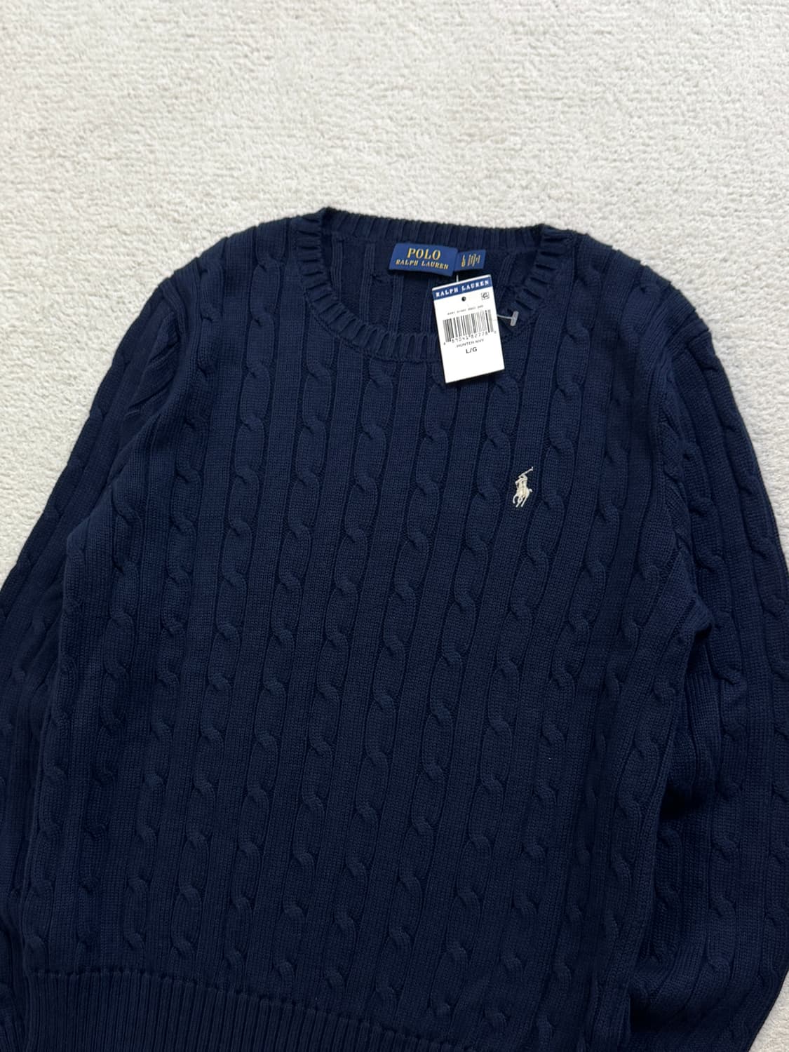 폴로 네이비 케이블 니트 상품이미지1