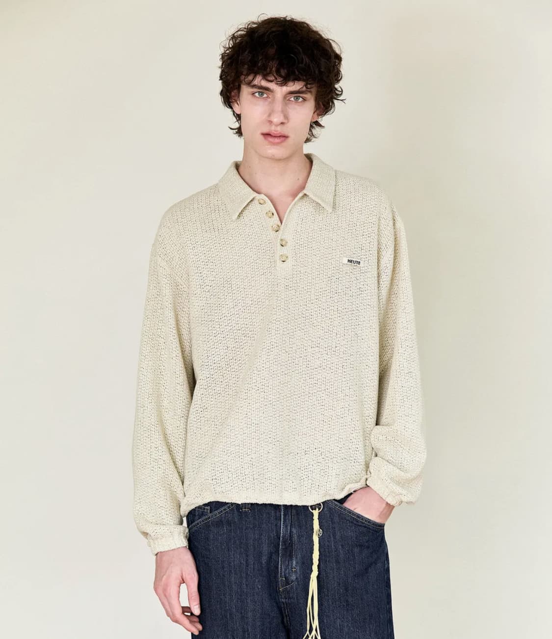 호이테 HET LOGO TWEED STRAW POLO (BEIGE) 상품이미지1
